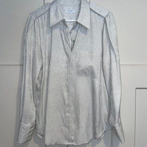 Equipment Gray Snake Texture Blouse